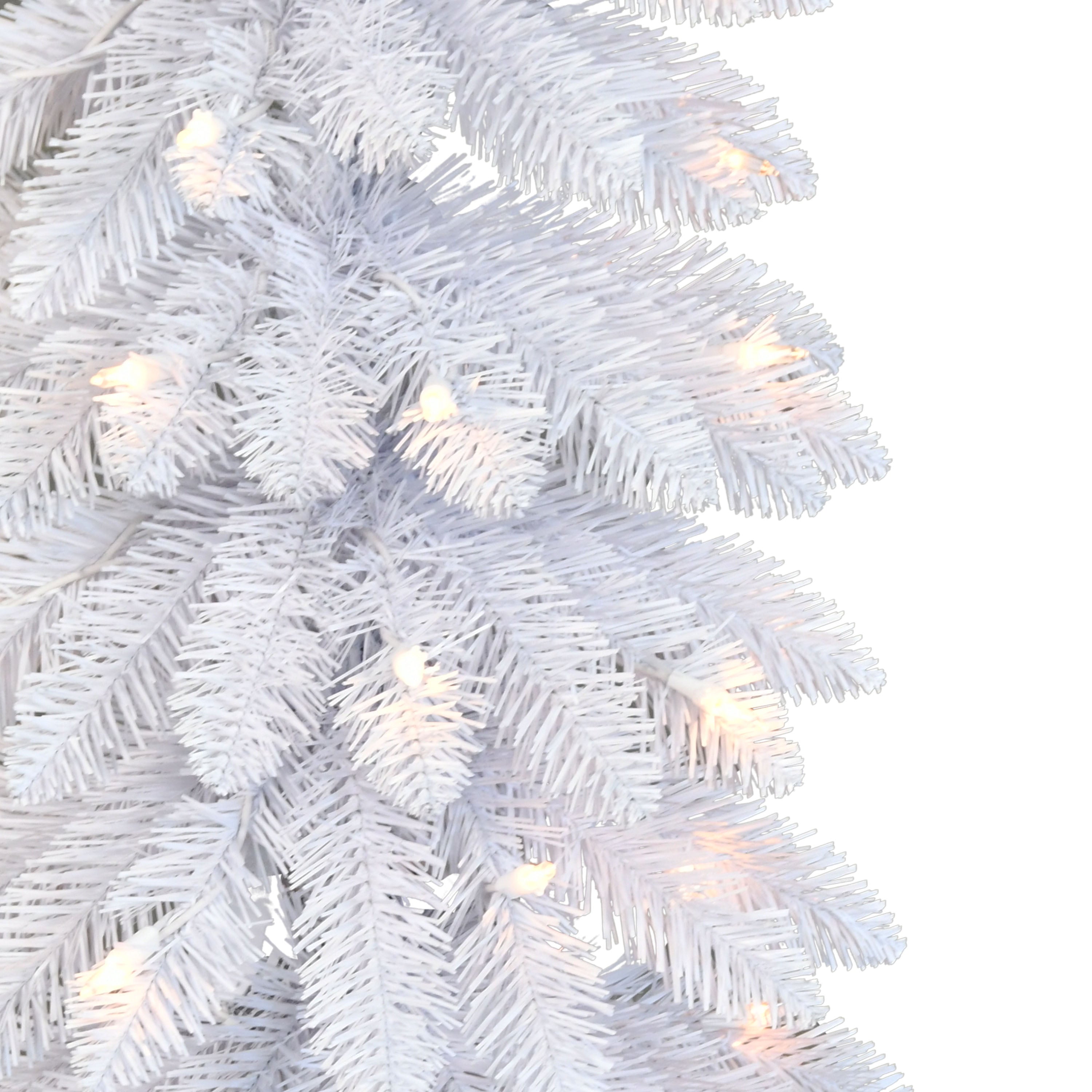 6' Pre-Lit White Alpine Pencil Tree